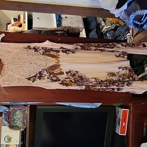 Free People light pink mini dress with shark bit hemline